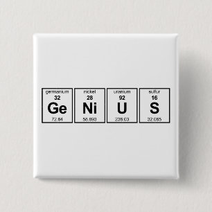 GeNiUS Periodieke Tabel Vierkante Button 5,1 Cm