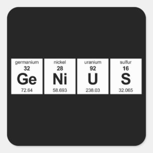 GeNiUS Periodieke Tabel Vierkante Sticker