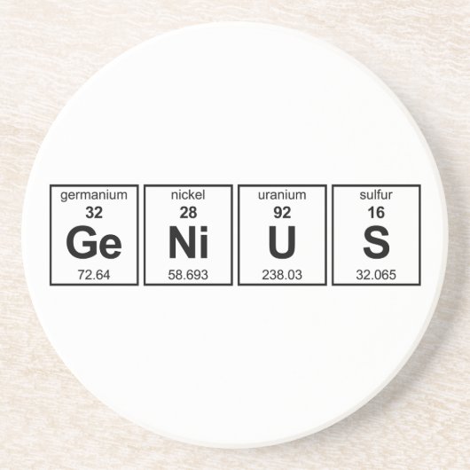 GeNiUS Periodieke Tabel Zandsteen Onderzetter (Voorkant)