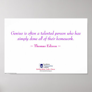 Genius = thuiswerk poster