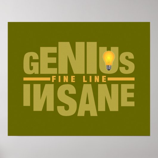 GENIUS VS INSANE Custom poster (Voorkant)