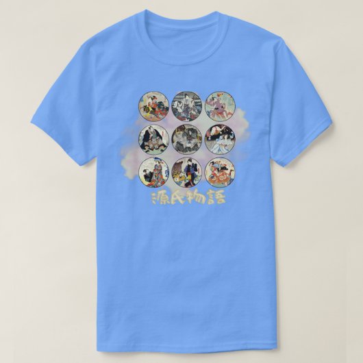 Genji Monogatari UkiyoE Circle Grid T-shirt (Design voorkant)