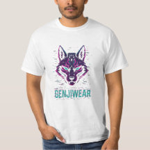 Genjiwear Cyber Kitsune – Neon Vos Geest Glitch T