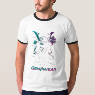 Genjiwear Digitale Samurai – Neon Tempel Cyber Oor T-shirt