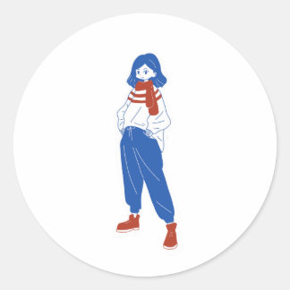 Genki girl ronde sticker