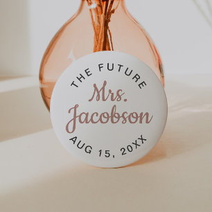 GENNA Cute Roos Gold Script Future Mrs. Ronde Button 7,6 Cm