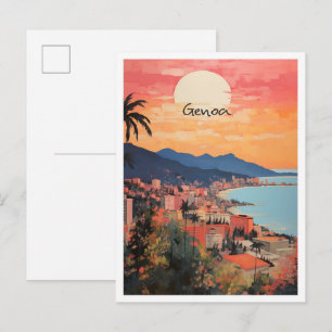 Genoa Italië Kunst Reizen Briefkaart