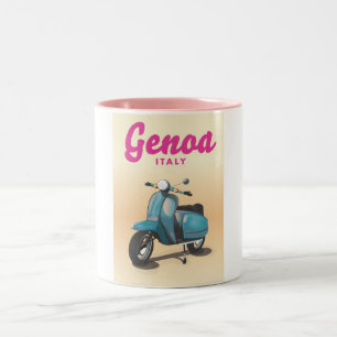 Genoa Italië scooter Tweekleurige Koffiemok