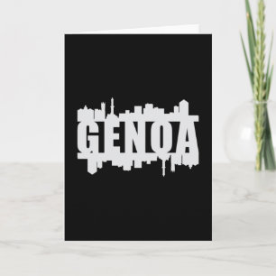 Genoa Italië Stadssilhouet Stadslandschap Grappig Kaart