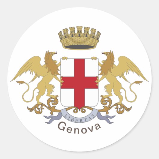Genoa wapen ronde sticker (Voorkant)