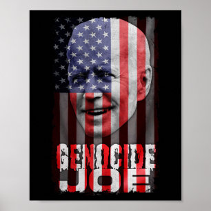 Genocide Joe Biden Anti Biden Amerikaanse Vlag Vam Poster