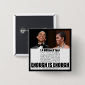 Genoeg - Anti-Obamas Vierkante Button 5,1 Cm (Voorkant /achterkant)