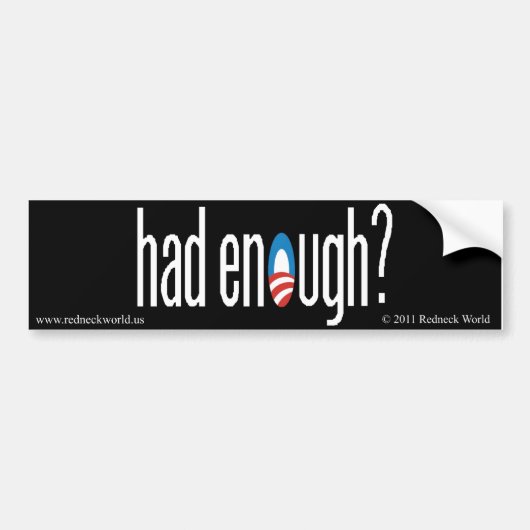 genoeg? bumpersticker (Voorkant)