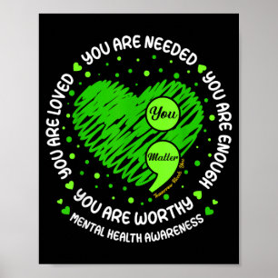 Genoeg Puntenkomma Mentale Gezondheidsbewustzijn Poster