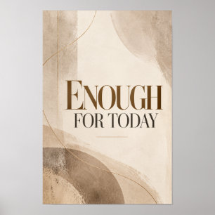 Genoeg voor Vandaag Minimalistische Neutrale Typog Poster