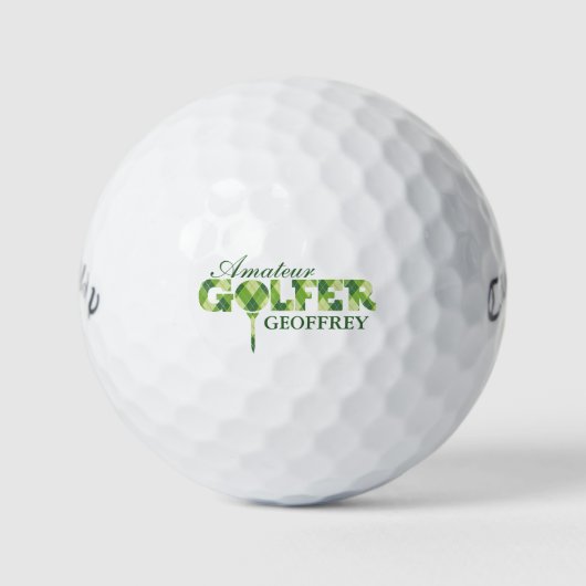 Genoemd Amateur Golfer groene geruite golfballen (Voorkant)