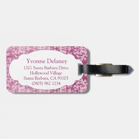 Genoemd damast denim prum bagagelabel (Achterkant horizontaal)