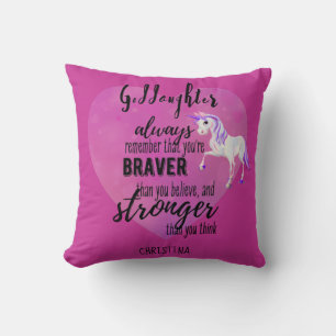 Genoemd GODDAUGHTER Motivatie Citaat Unicorn Roze Kussen