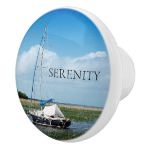 Genoemd nautisch zeilboot Scene Design Keramische Knop
