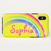 Genoemde 6 letters regenbooggele ifoon Case-Mate iPhone case (Achterkant (horizontaal))