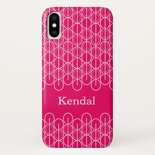 Genoemde gekoppelde ovalen & lijnen rode witte iph Case-Mate iPhone case (Achterkant)