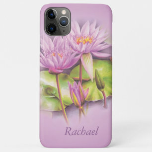 Genoemde paarse roze waterlelie lotus iPhone 11 pro max hoesje