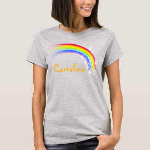 Genoemde regenboogzonnig geel aangepast t-shirt