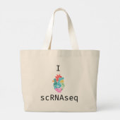 Genomics Single Cell Mouse & I Heart scRNAseq Grote Tote Bag (Achterkant)
