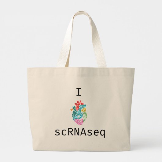 Genomics Single Cell Mouse & I Heart scRNAseq Grote Tote Bag (Achterkant)