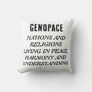 GENOPACE Naties en religies leven in vrede. Kussen