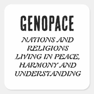 GENOPACE Naties en religies leven in vrede. Vierkante Sticker