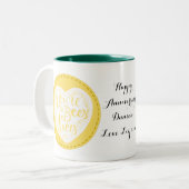 genoux d'abeilles, valentine, anniversaire, tasse (Devant gauche)