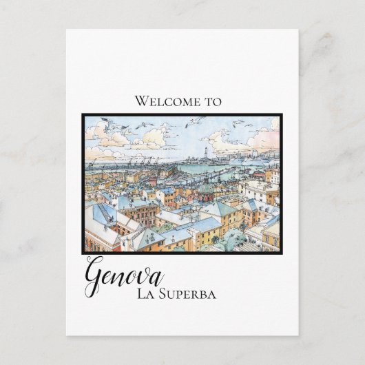 Genova la superba - panoramique - carte postale de (Devant)