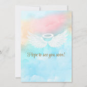 Genre Neutre Ciel Envoyé Baby shower Invitation (Dos)