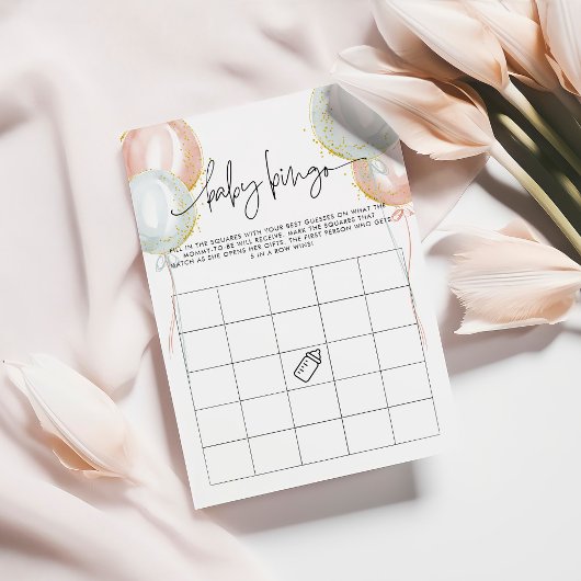 Genre Reveal Baby Bingo Douche Carte de jeu