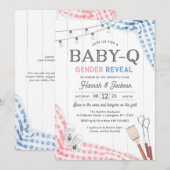 Genre Reveal BabyQ Invitation (Devant / Derrière)