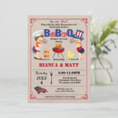 Genre Reveal BabyQ invitation de la fête. Jour de (Debout devant)