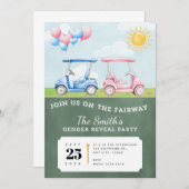 Genre Reveal Golf Thème Invitation (Devant / Derrière)