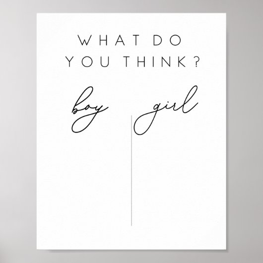Genre Reveal Guess Poster garçon ou fille (Devant)