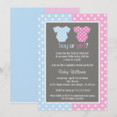 Genre Reveal Party Baby Shower Invitations (Devant / Derrière)