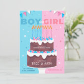 Genre Reveal Party Invitation cake (Debout devant)