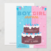 Genre Reveal Party Invitation cake (Devant / Derrière)