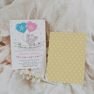 Genre Reveal Party Invitation Elephant