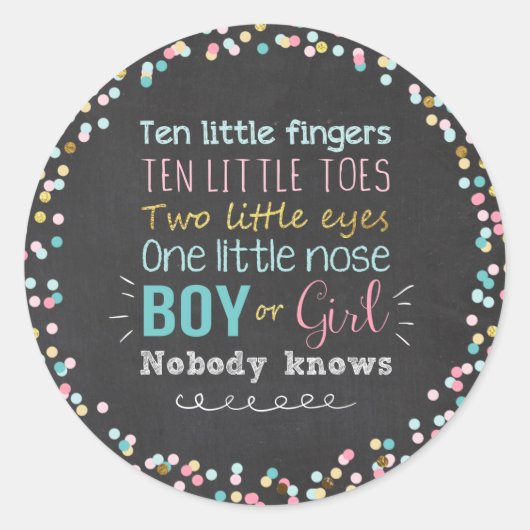 Genre révéler autocollants Enveloppe sceau Garçon  (Devant)