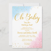 Genre révéler or rose bleu oh bébé invitation (Devant)