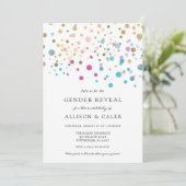 Genre Révéler rose et bleu Confetti Invitation (Debout devant)