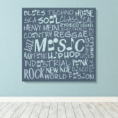 Genres de musique Word Collage papier de toile (Insitu (Plancher de Bois))