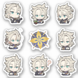 Genshin Impact Chibi Albedo Stickers