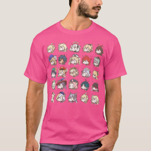 Genshin Impact Kawaii Chibi Nerdy Characters Class T-shirt