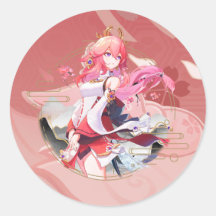 Genshin Impact Yae Miko Raposa Rosa 